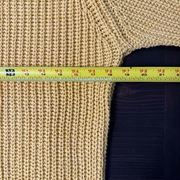 Vintage Yellow Oversized Retro Knit Sweater - Picture 6 of 6